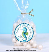 Under the sea seahorse party favor label