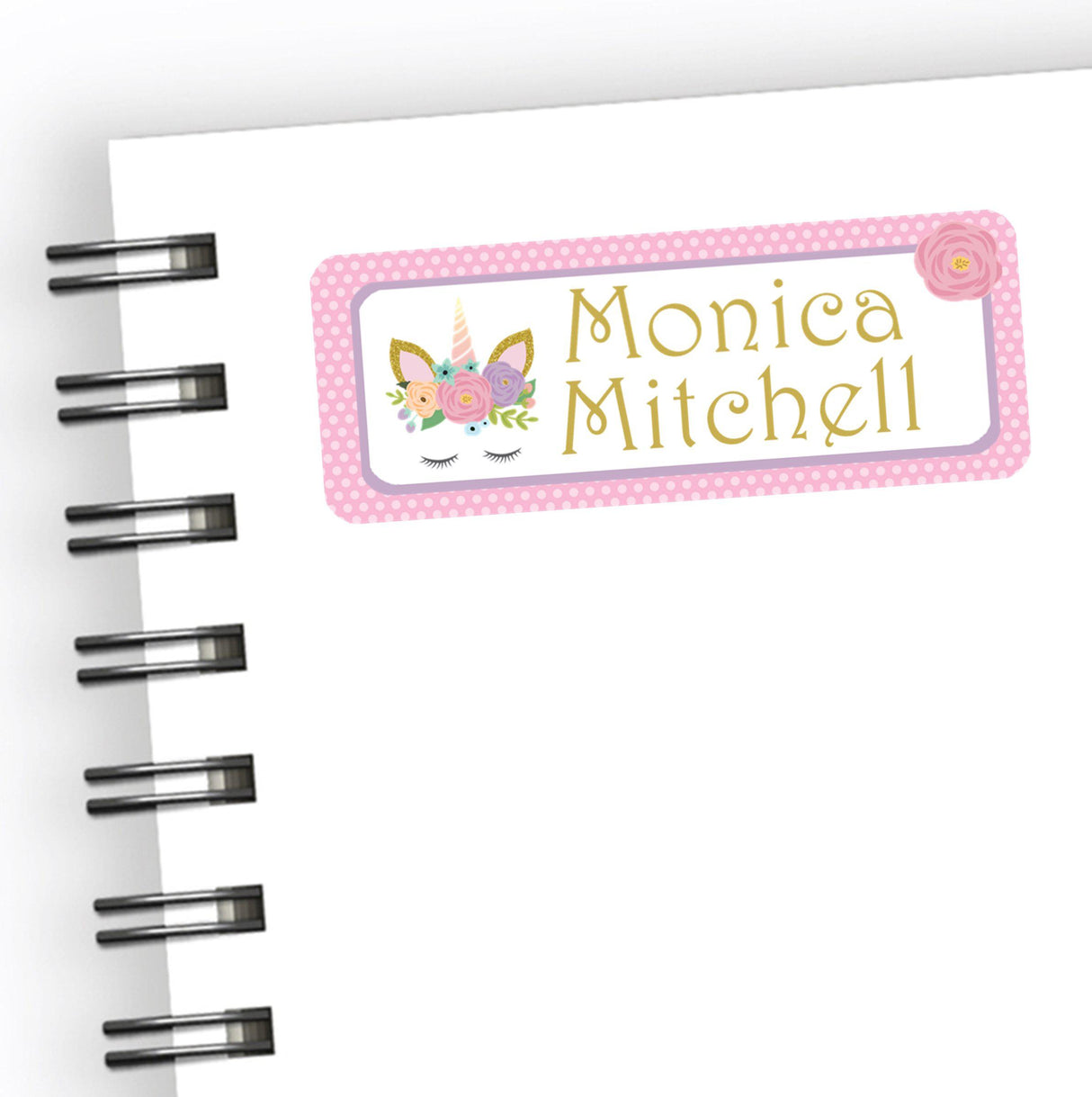 Unicorn Back To School Supply Name Labels