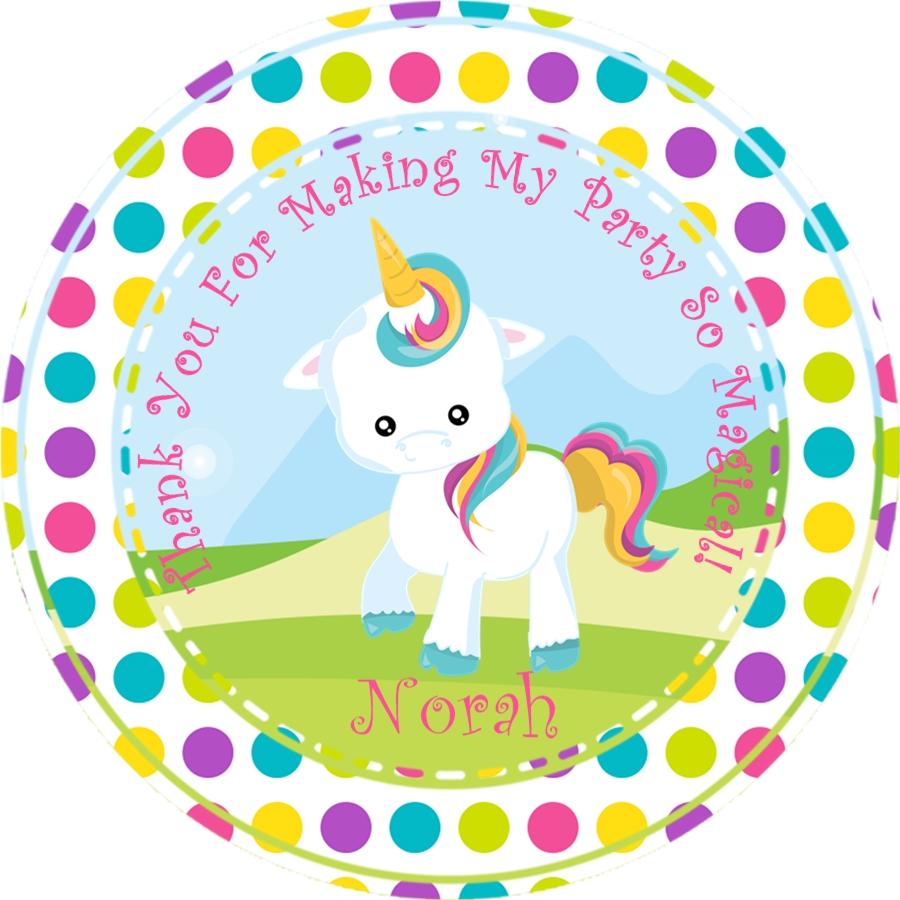 Unicorn Birthday Party Stickers Or Favor Tags
