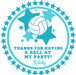 Volleyball Birthday Party Stickers Or Favor Tags