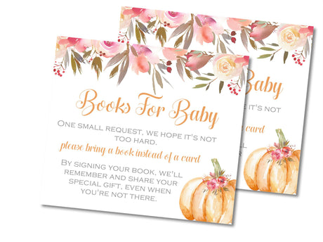 Watercolor Floral Pumpkin Book Request Cards Printable