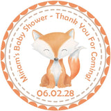 Watercolor fox baby shower sticker