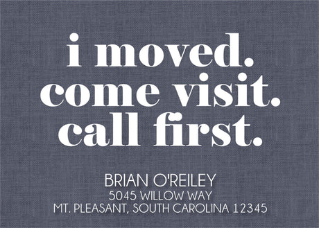 We moved moving announcement card call first design
