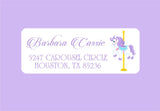 Whimsical carousel return address labels
