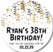 White, Black And Gold Birthday Party Stickers Or Favor Tags