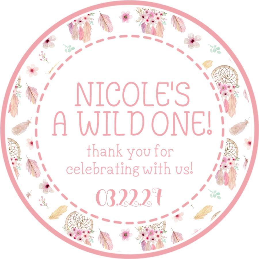 Wild One 1st Birthday Party Stickers Or Favor Tags