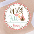 Wild & Five tribal birthday sticker with teepee design