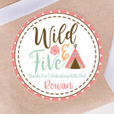 Wild & Five tribal birthday sticker with teepee design