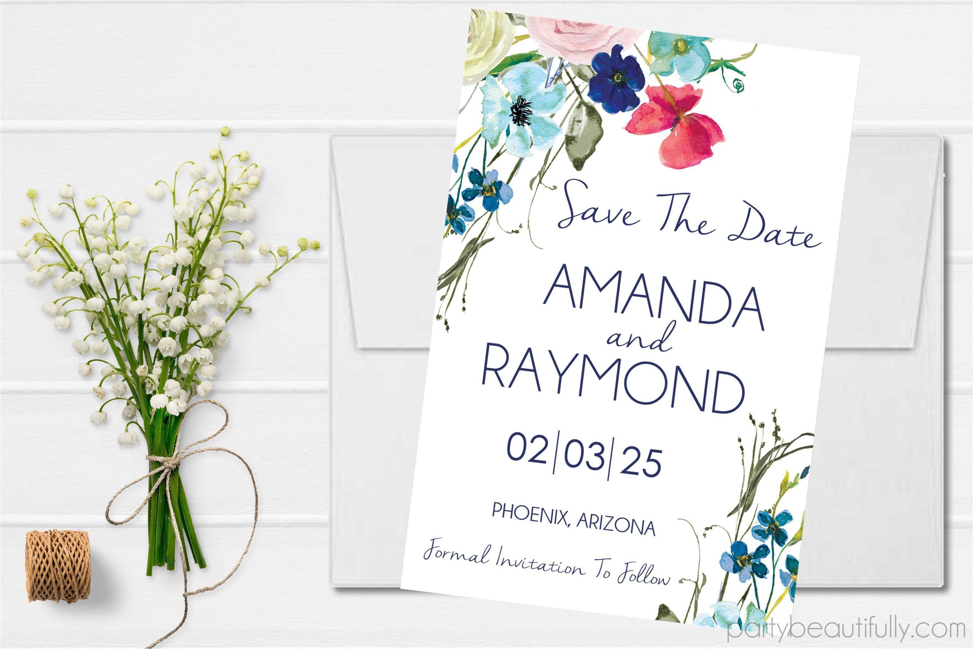 Wildflower Wedding Save The Date Cards