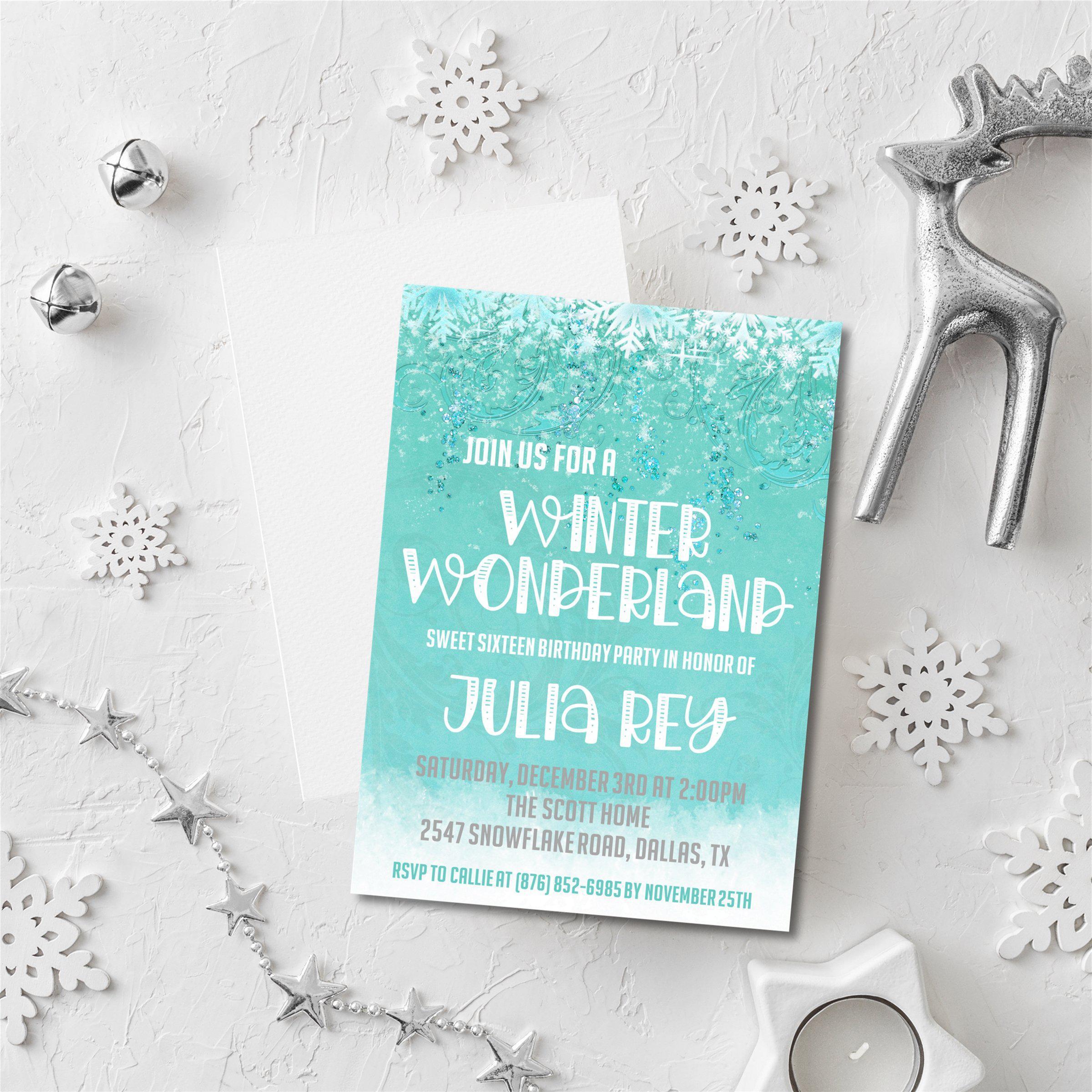 Snowflake Party Invitations