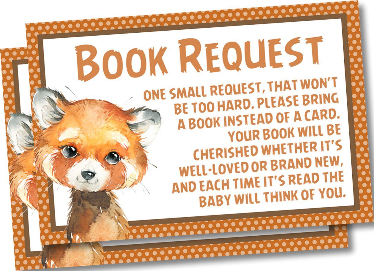 Woodland Fox Book Request Cards