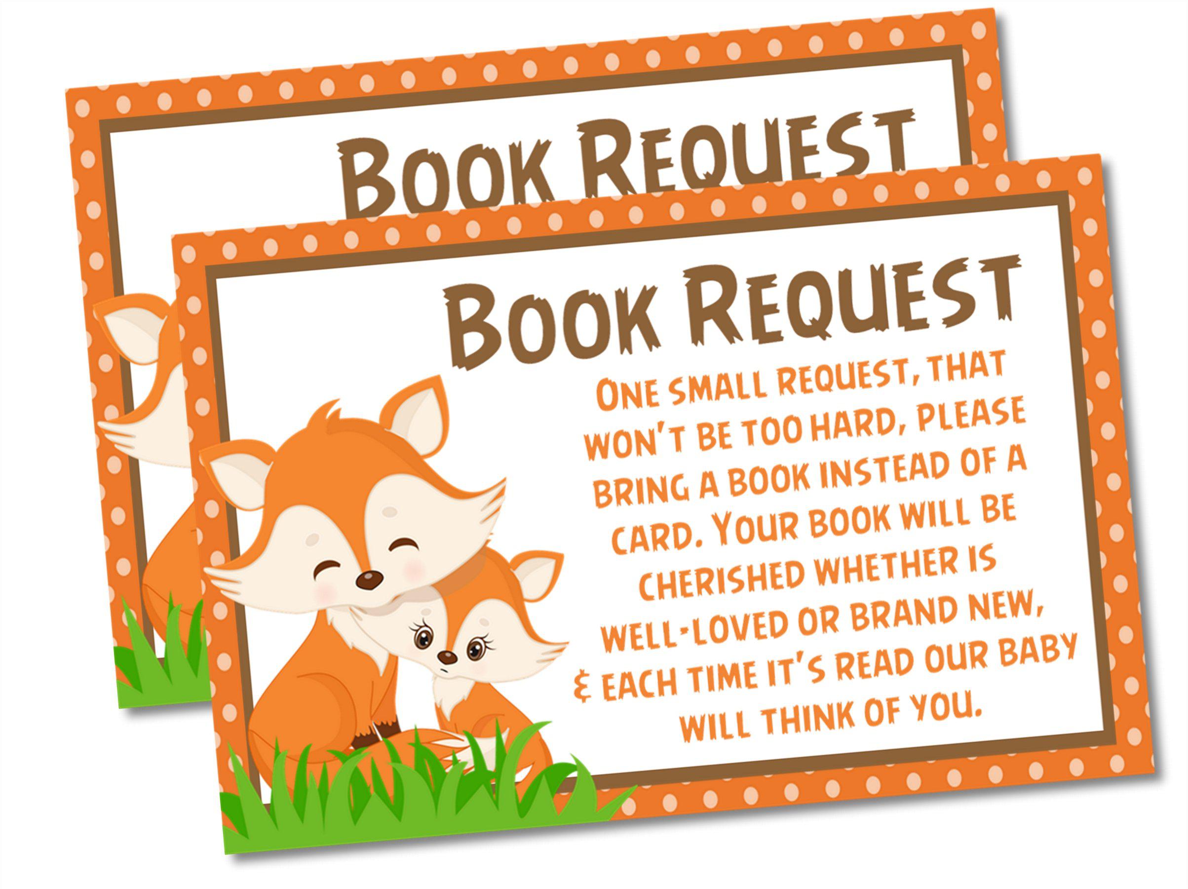 Woodland Fox Book Request Cards