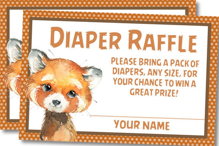 Woodland Fox Diaper Raffle Tickets — Party Beautifully