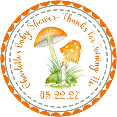 Woodland Mushroom Baby Shower Stickers