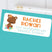 Woodland bear floral address labels with teal accent text