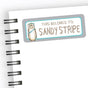 Woodland beaver school supply label with boho style design