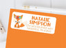 Woodland fox address labels with fox illustration