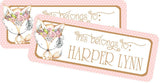 Woodland fox school supply label with boho style design