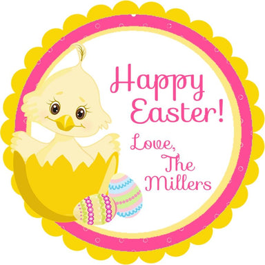 Yellow Easter Chick Stickers Or Favor Tags