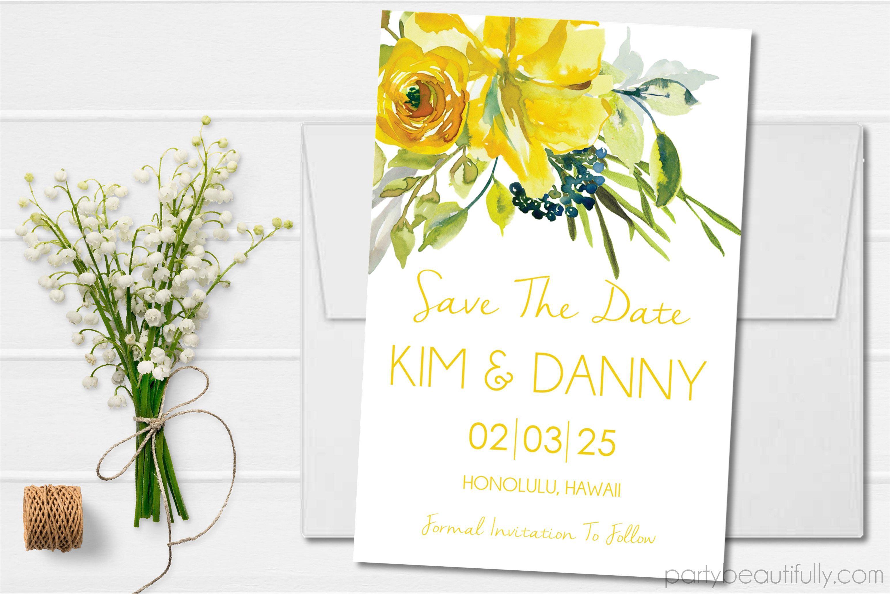 Yellow Wedding Save The Date Cards