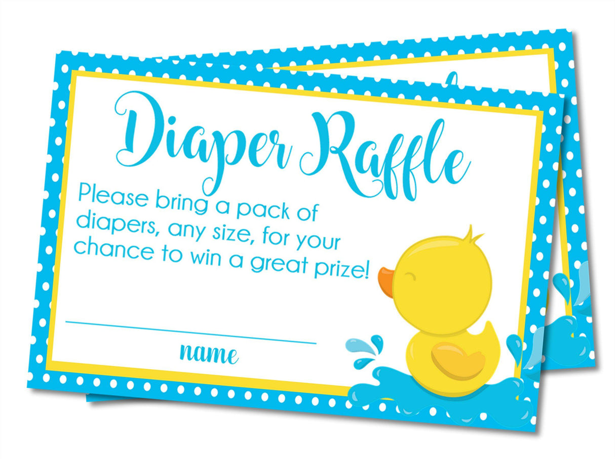 Yellow Duck Baby Shower Diaper Raffle Tickets Printable PDF Download
