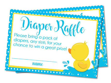 Yellow Duck Baby Shower Diaper Raffle Tickets Printable PDF Download