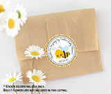 Yellow bee favor label