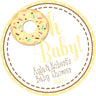 Yellow donut baby shower favor label