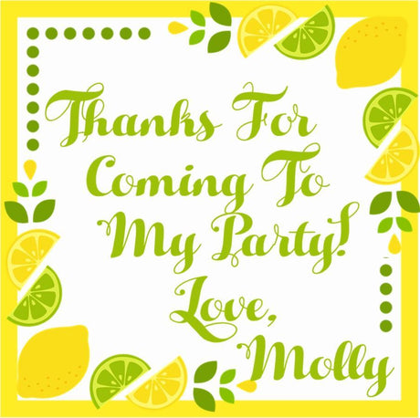 Yellow lemon square birthday sticker design
