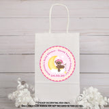 baby girl teddy bear favor sticker