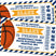 basketball birthday ticket invitations blue gold admit one theme