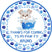 blue kids dog theme birthday sticker