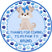 blue paw print puppy birthday sticker