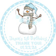 blue snowman winter birthday sticker