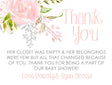blush floral baby shower thank you cards watercolor rose design