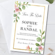 blush greenery save the date cards elegant botanical frame design