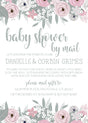 blush pink floral baby shower by mail invitations romantic flower design