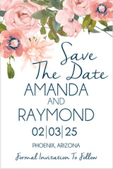 blush watercolor flower wedding save the dates elegant greenery theme
