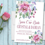 blush watercolor save the date cards romantic floral wedding design