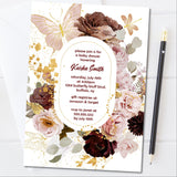 boho baby shower invitations neutral butterfly design