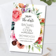 bold floral save the date cards colorful botanical wedding design