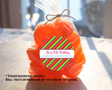 bold rainbow stripe favor sticker