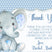 boys elephant baby shower thank you cards blue design