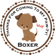 brown puppy birthday sticker with floppy ears