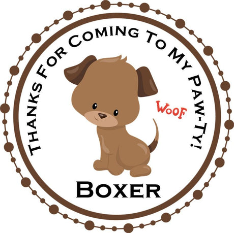 brown puppy birthday sticker with floppy ears