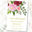 burgundy and blush floral save the date cards