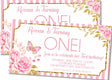 butterfly 1st birthday invitations pink floral design