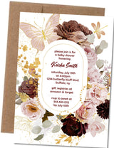butterfly invitation cards elegant bohemian style