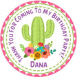 cactus birthday sticker with floral cactus design