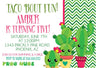 cactus invitation cards girls fiesta birthday style